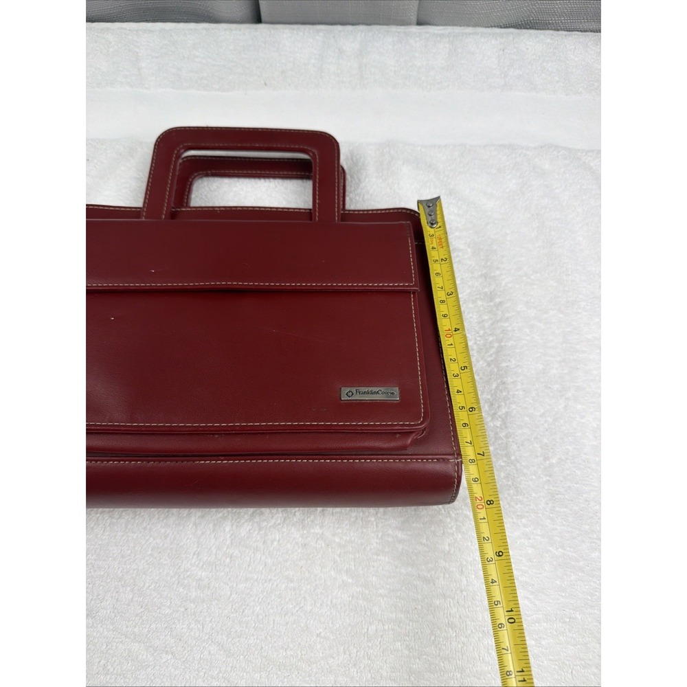 Vtg FRANKLIN COVEY Red  7 Ring Planner Binder  w/ Retractable Handles  8" x 11" - Picture 6 of 16